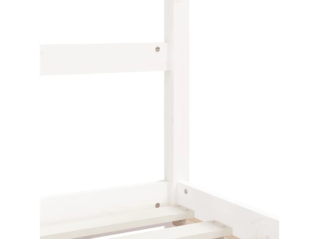 Cadre de lit enfant tiroirs blanc 90x200 bois de pin massif
