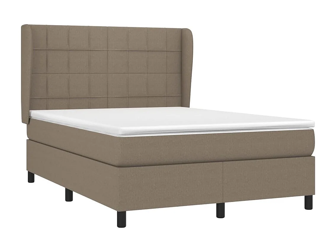 Sommier à lattes de lit avec matelas Taupe 140x190 Tissu