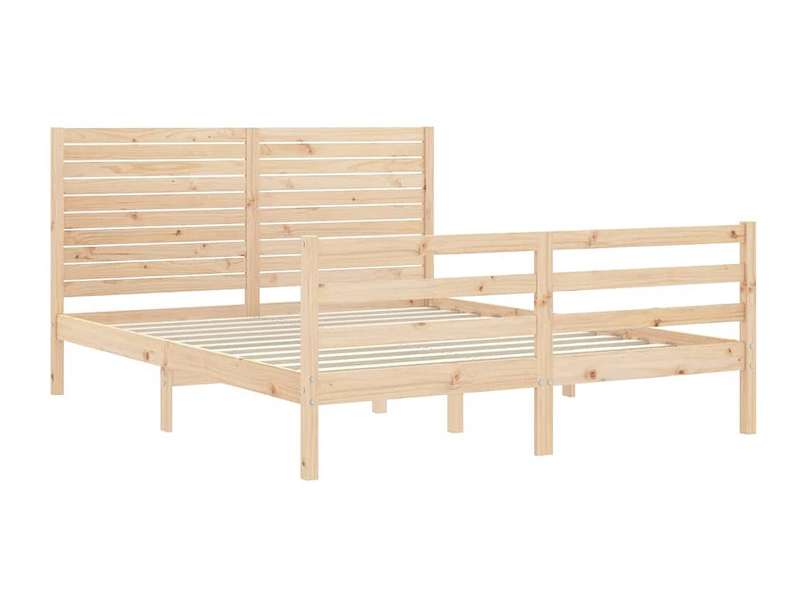 Cadre de lit avec tête de lit King Size bois massif