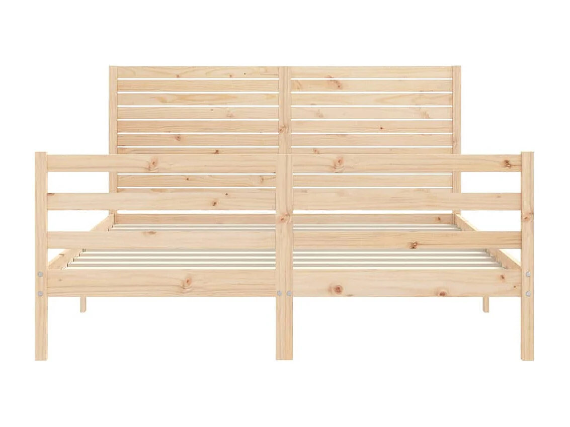 Cadre de lit avec tête de lit King Size bois massif