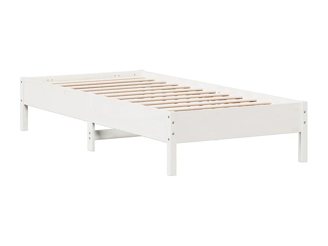 Cadre de lit blanc 100x200 bois de pin massif