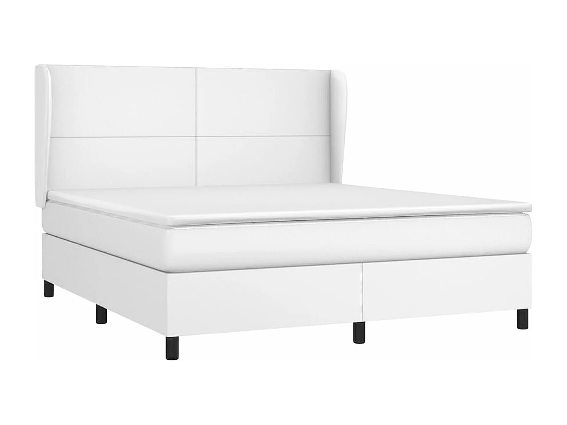 Sommier à lattes de lit avec matelas Blanc 180x200 Similicuir