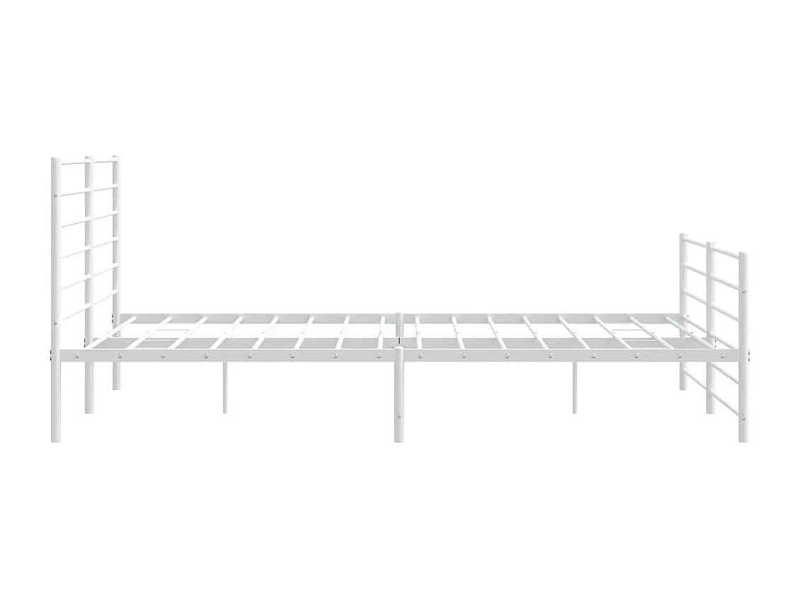 Cadre de lit métal avec tête de lit-pied de lit blanc 200x200