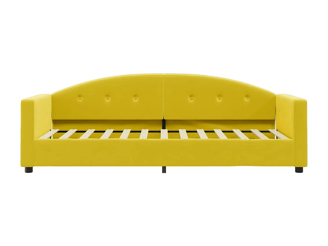 Lit de jour avec matelas jaune 80x200 velours