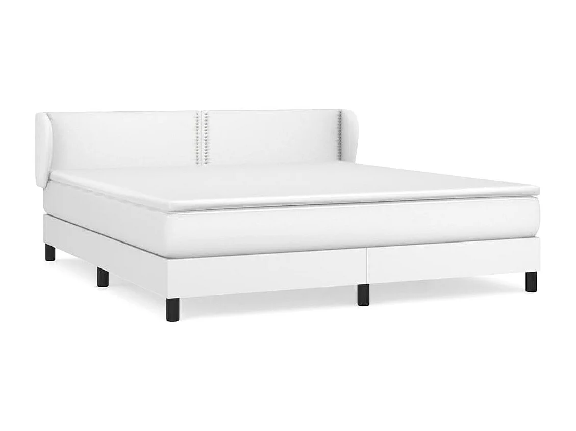 Sommier à lattes de lit avec matelas Blanc 160x200 Similicuir