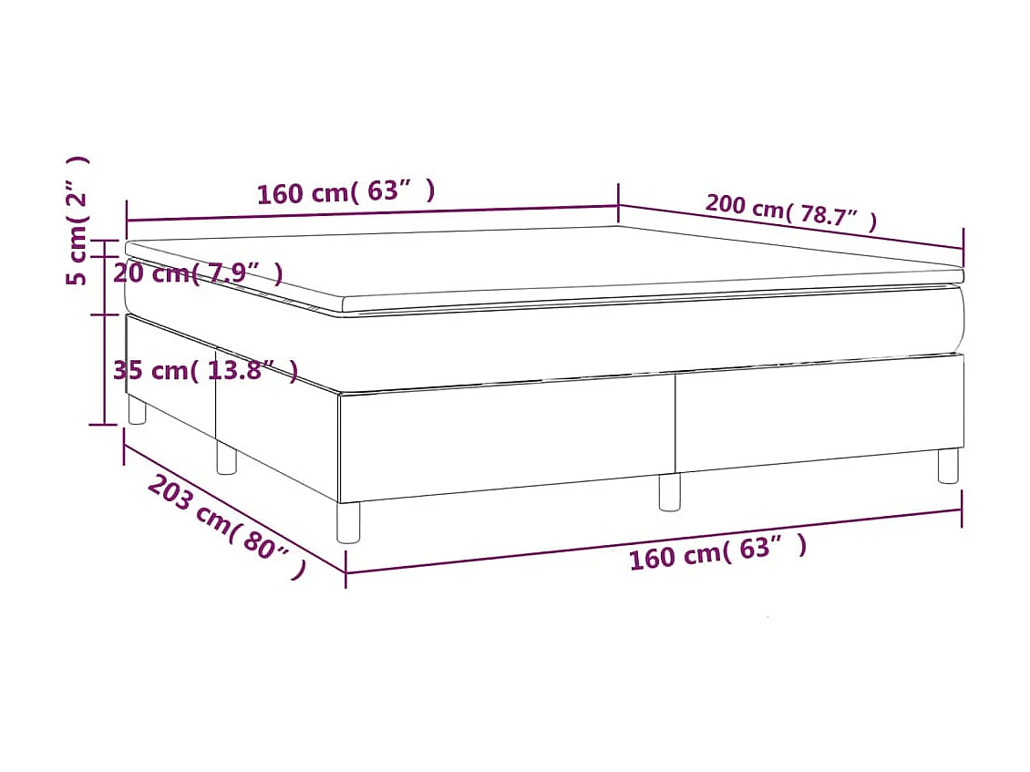 Sommier à lattes de lit avec matelas Taupe 160x200 Tissu