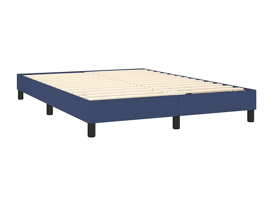Sommier à lattes de lit avec matelas LED Bleu 140x190 Tissu