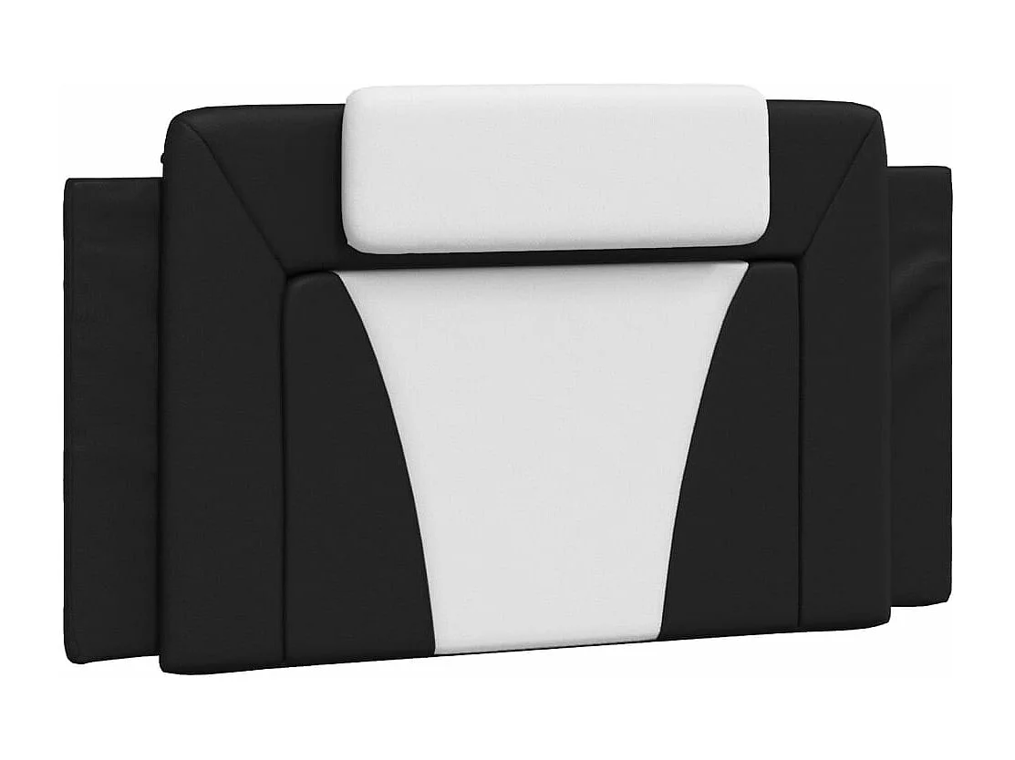 Lit avec matelas noir et blanc 100x200 similicuir