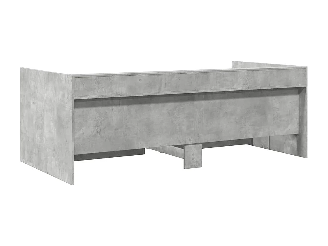 Lit de jour et tiroirs gris béton 100x200 bois d'ingénierie