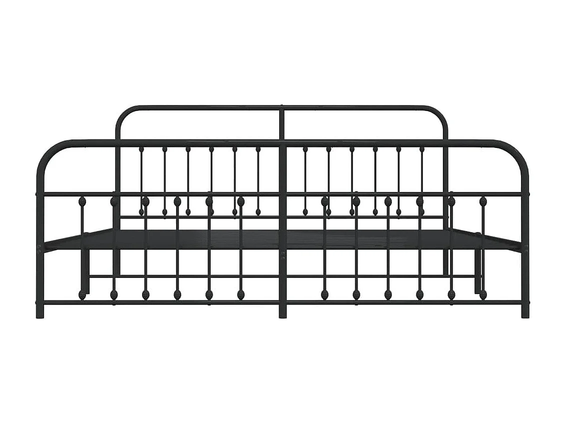 Cadre de lit métal avec tête de lit-pied de lit noir 200x200