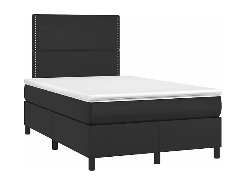 Sommier à lattes de lit matelas LED noir 120x190 similicuir