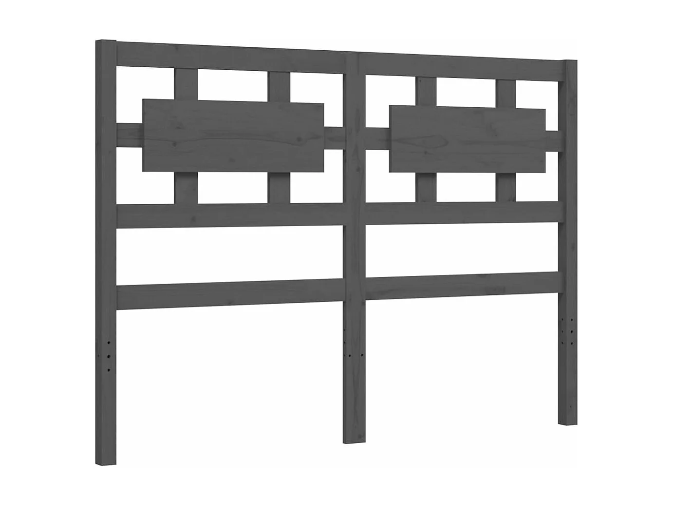 Cadre de lit avec tête de lit gris 140x190 bois massif