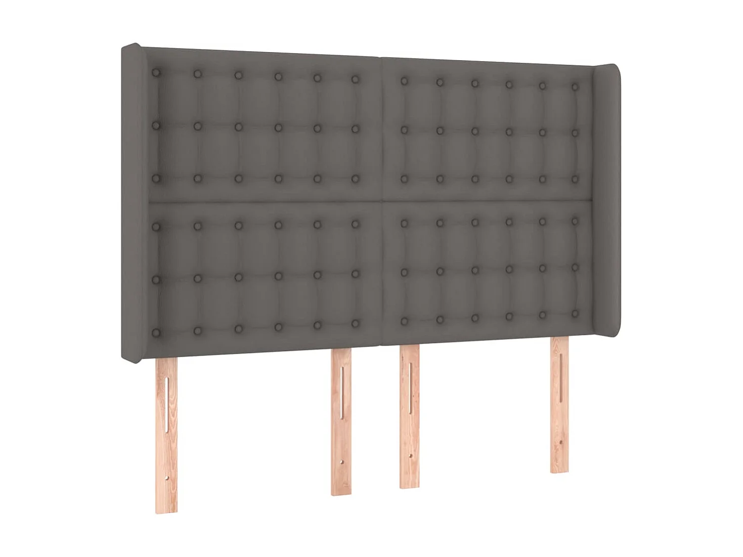 Sommier à lattes de lit matelas LED Gris 140x190 Similicuir