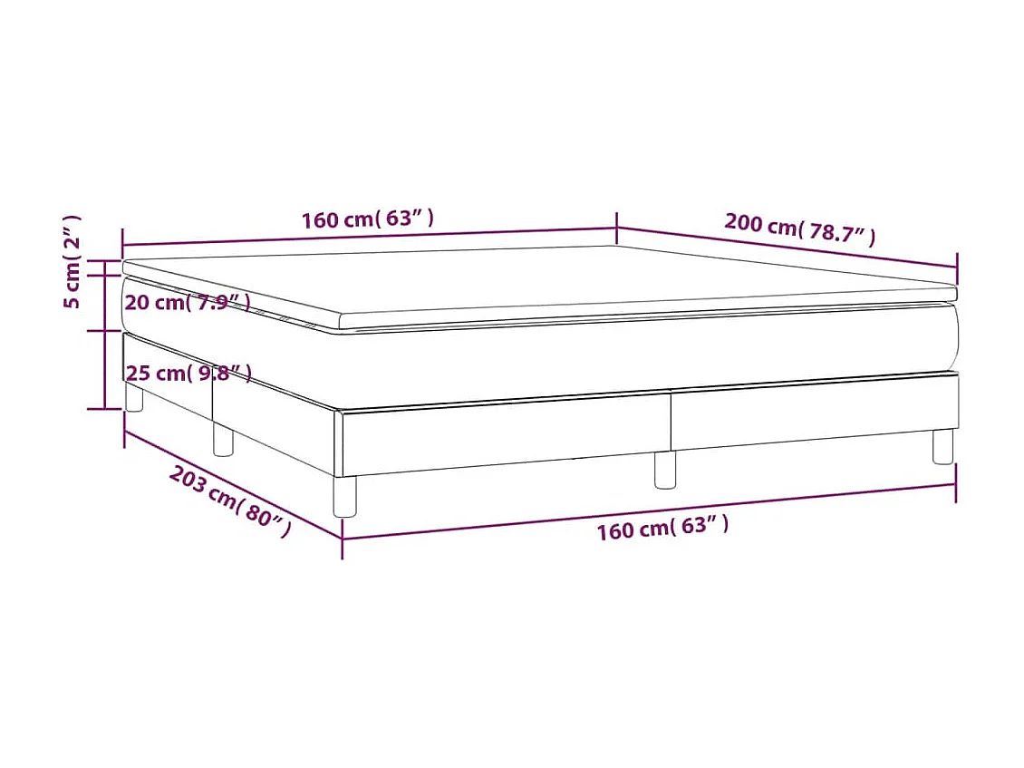Sommier à lattes de lit avec matelas Blanc 160x200 Similicuir