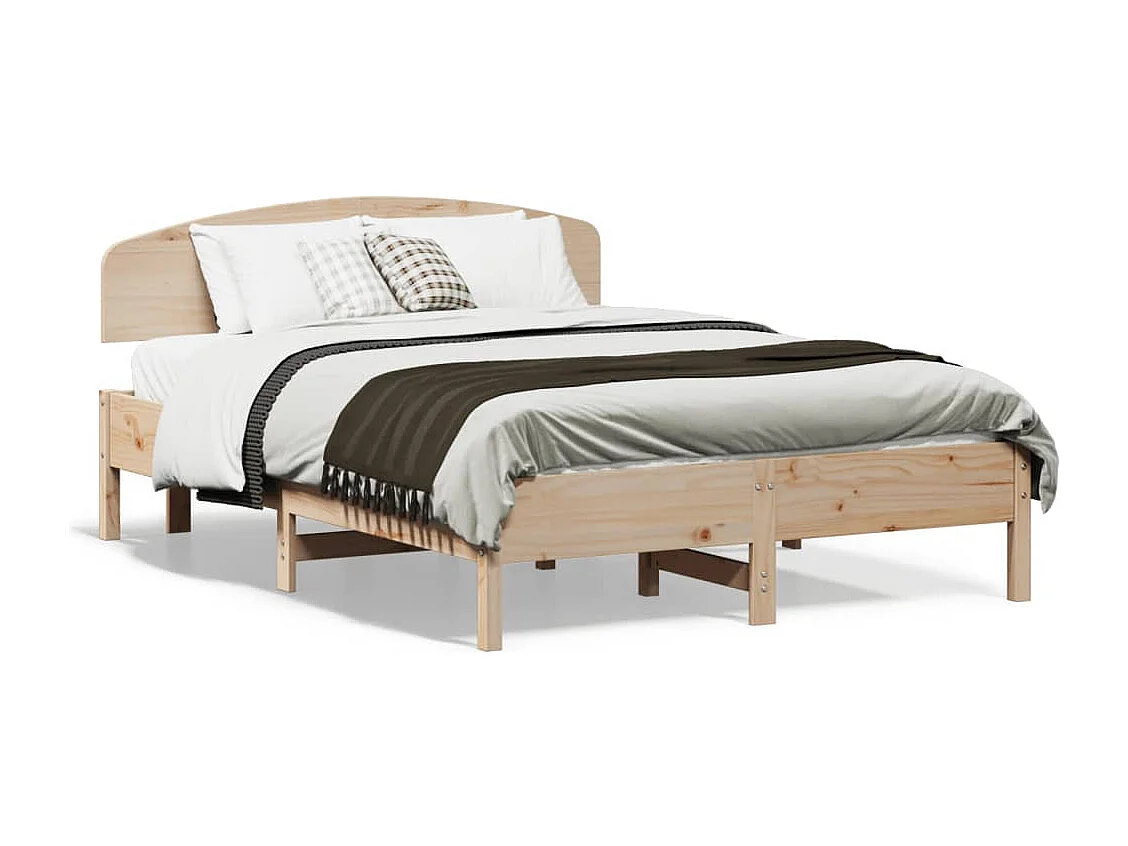 Cadre de lit avec tête de lit 120x190 bois de pin massif