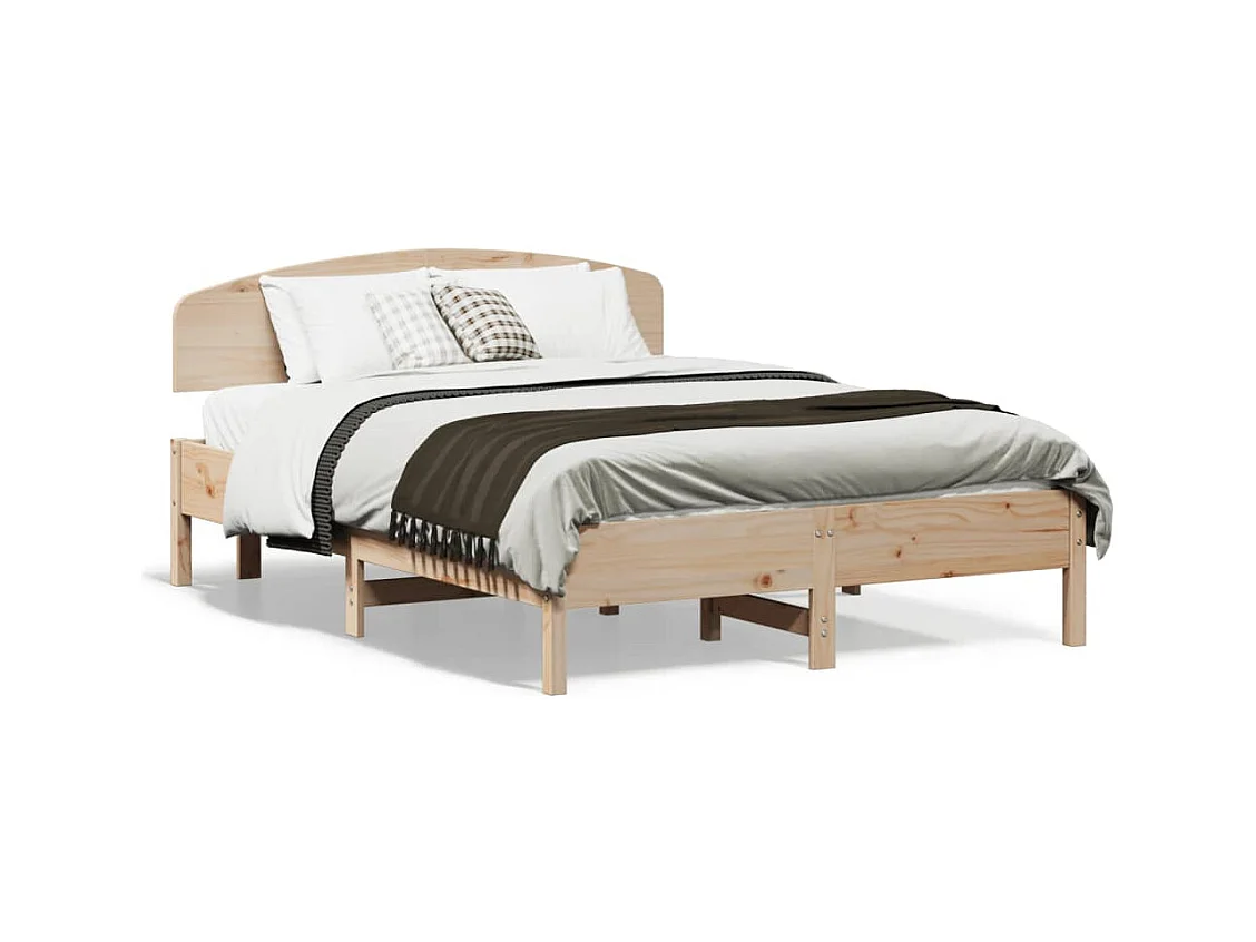 Cadre de lit avec tête de lit 120x190 bois de pin massif