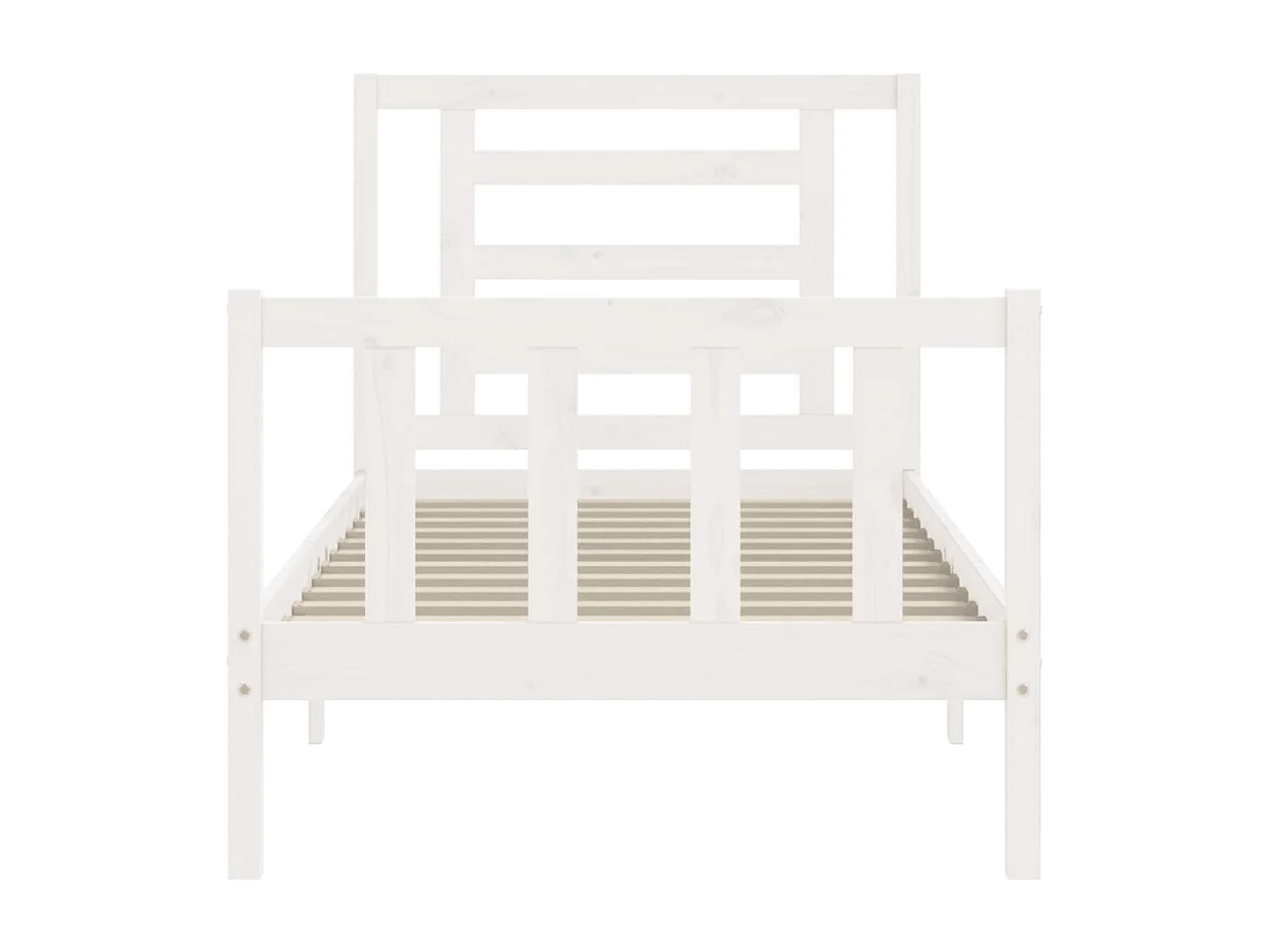 Cadre de lit avec tête de lit blanc 90x200 bois massif