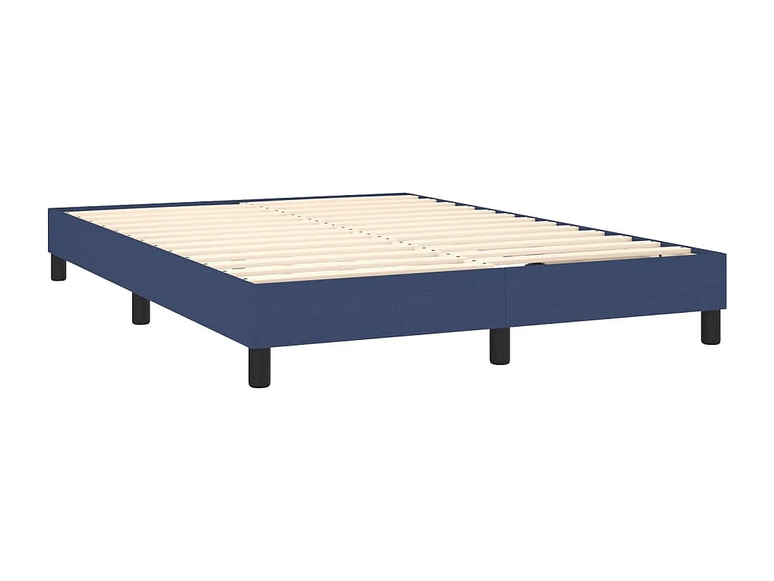Sommier à lattes de lit avec matelas Bleu 140x190 Tissu