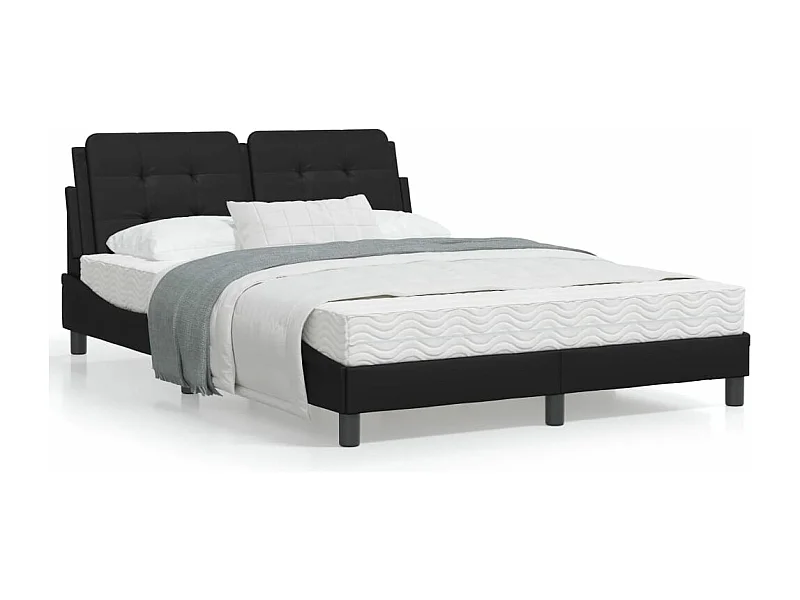 Lit avec matelas noir 140x200 similicuir