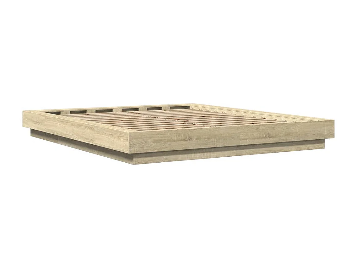 Cadre de lit chêne sonoma 160x200 bois d'ingénierie