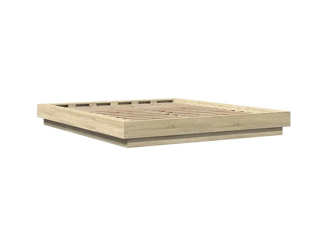 Bedframe bewerkt hout sonoma eikenkleurig 160x200 cm