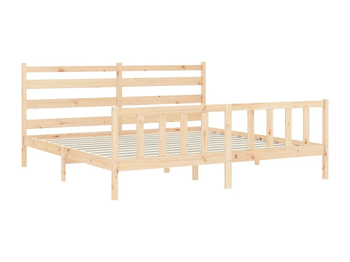 Cadre de lit avec tête de lit 200x200 bois massif