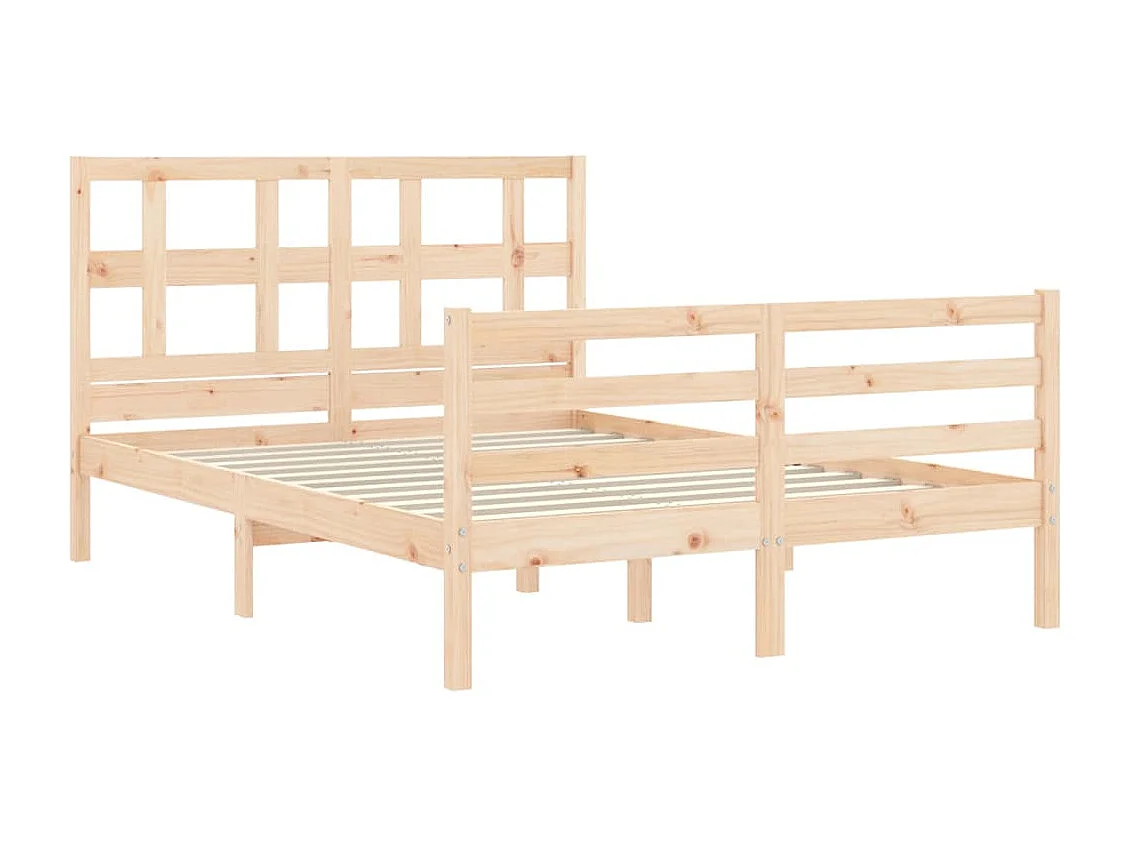 Cadre de lit avec tête de lit 120x200 bois massif