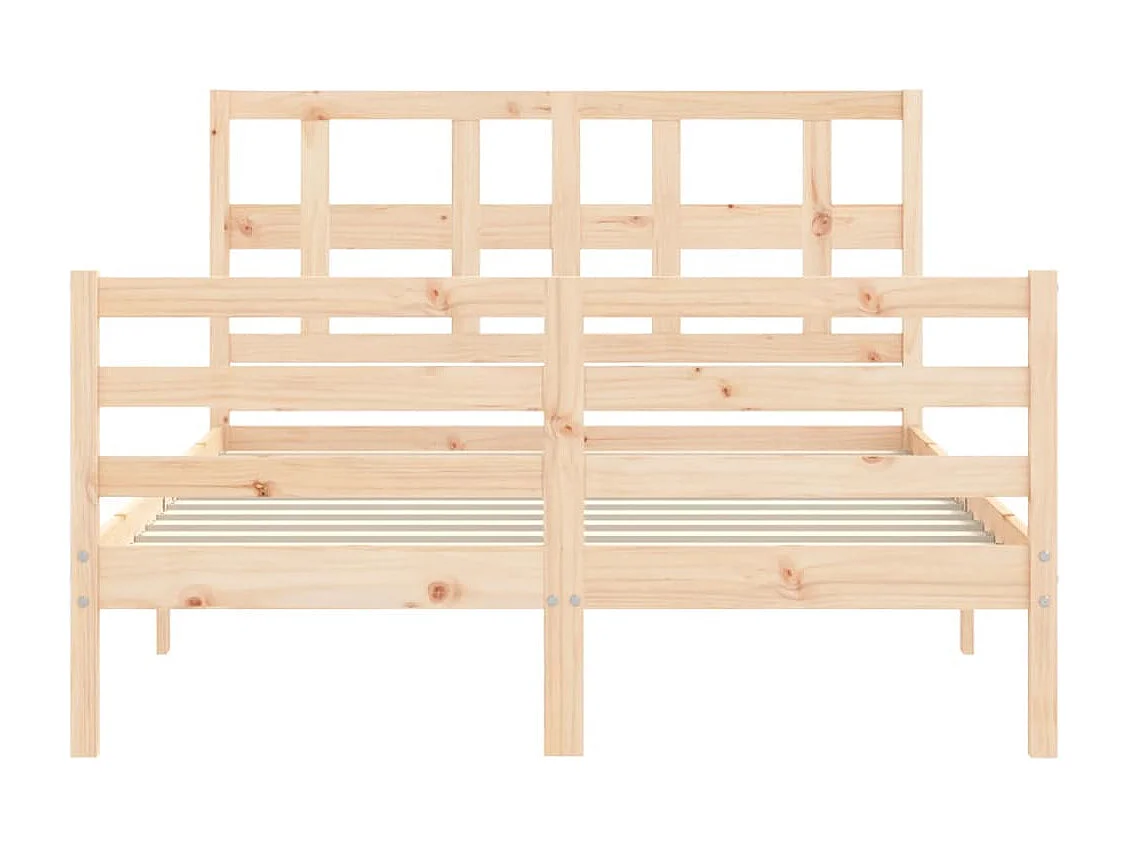 Cadre de lit avec tête de lit 120x200 bois massif