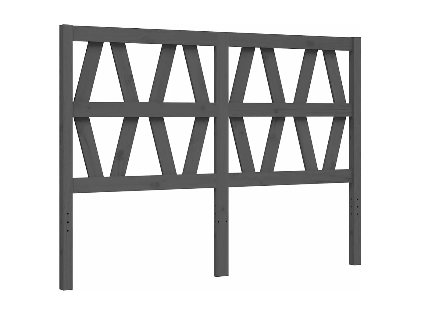 Cadre de lit avec tête de lit gris 140x190 bois massif