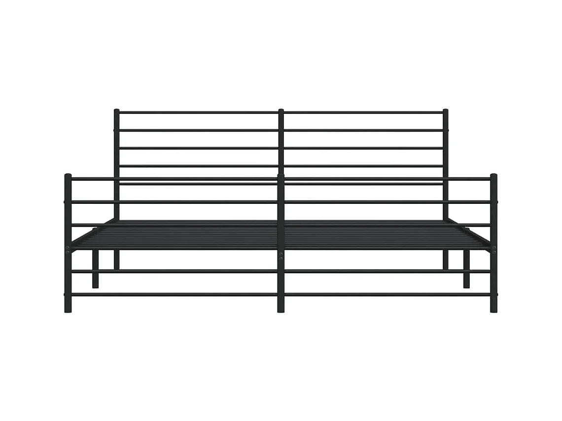 Cadre de lit métal avec tête de lit-pied de lit noir 200x200