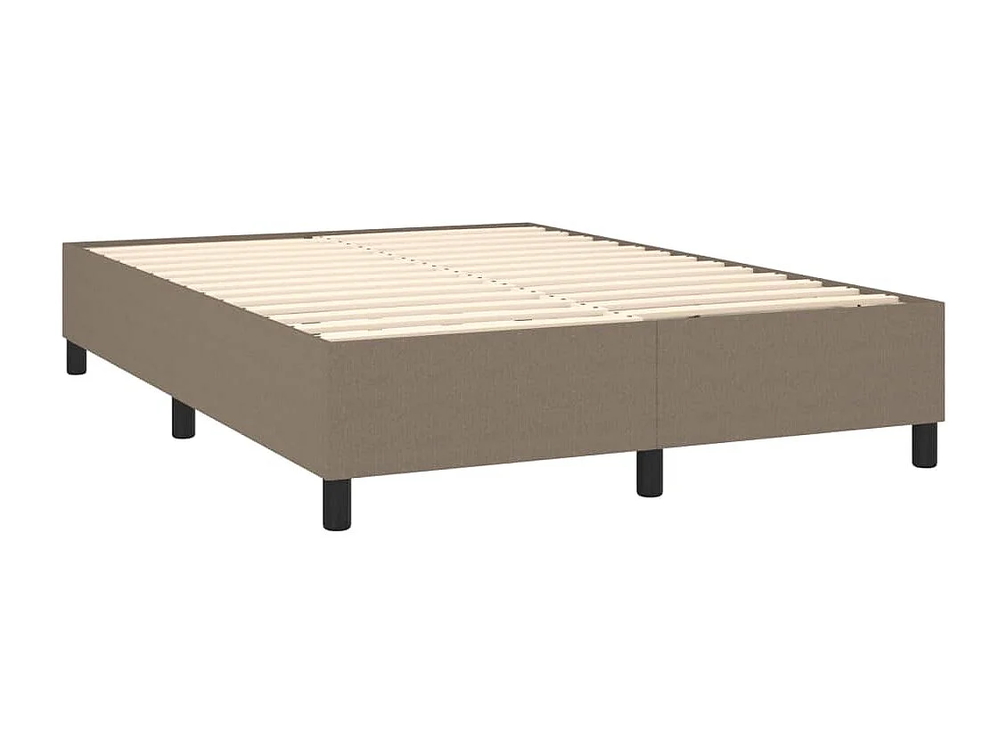 Sommier à lattes de lit avec matelas Taupe 140x200 Tissu