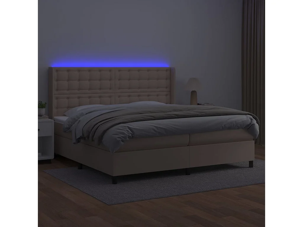 Sommier à lattes de lit matelas LED Cappuccino 200x200