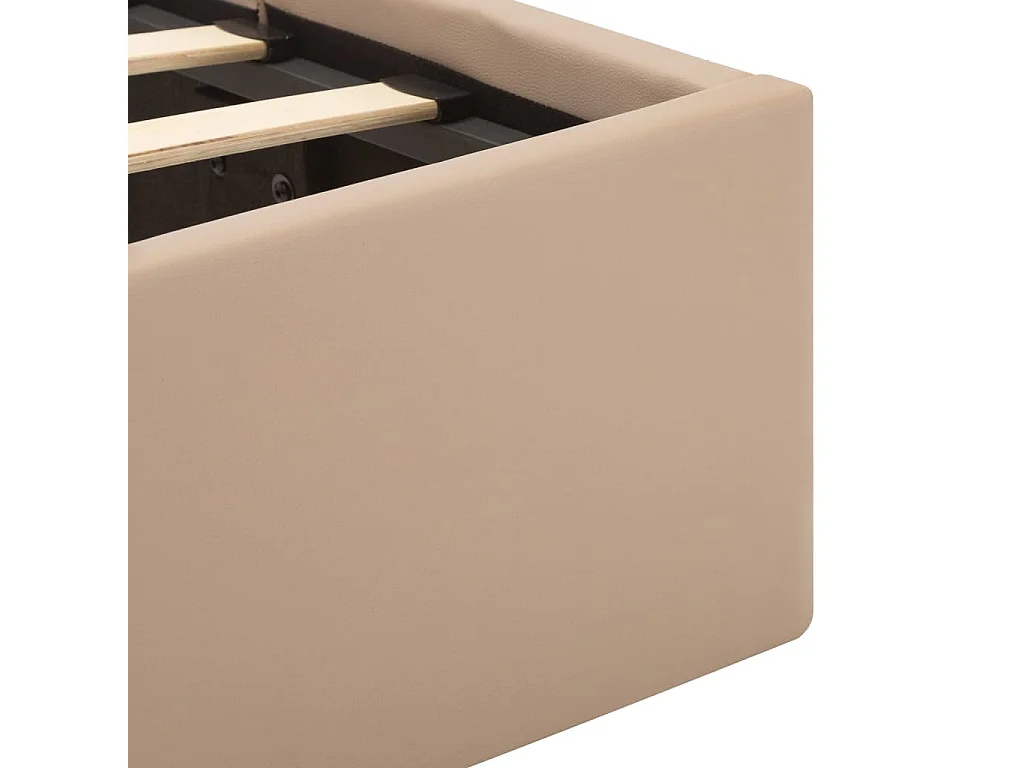 Lit à rangement et LED Cappuccino Similicuir 90x200