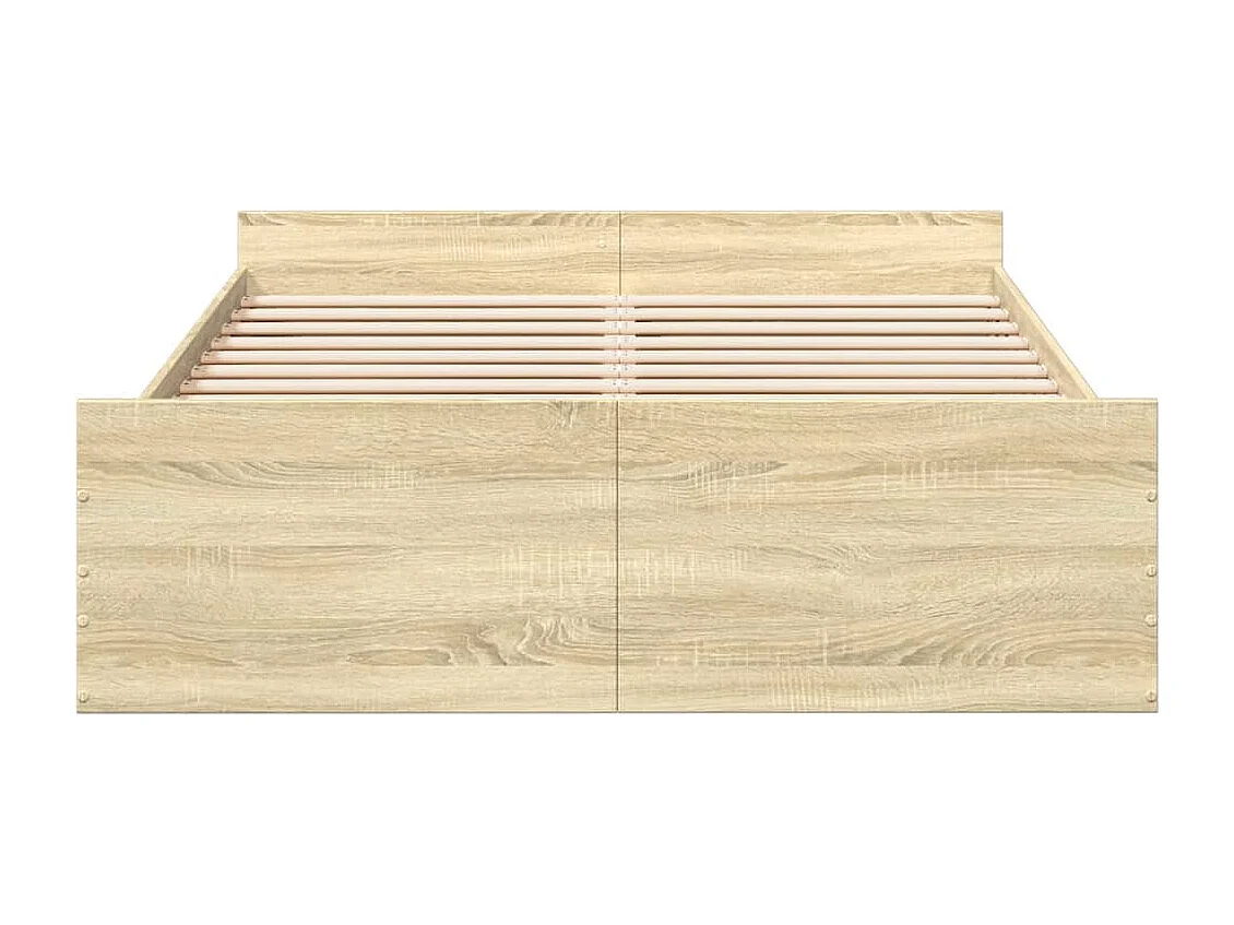 Cadre de lit et tiroirs chêne sonoma 120x200 bois ingénierie
