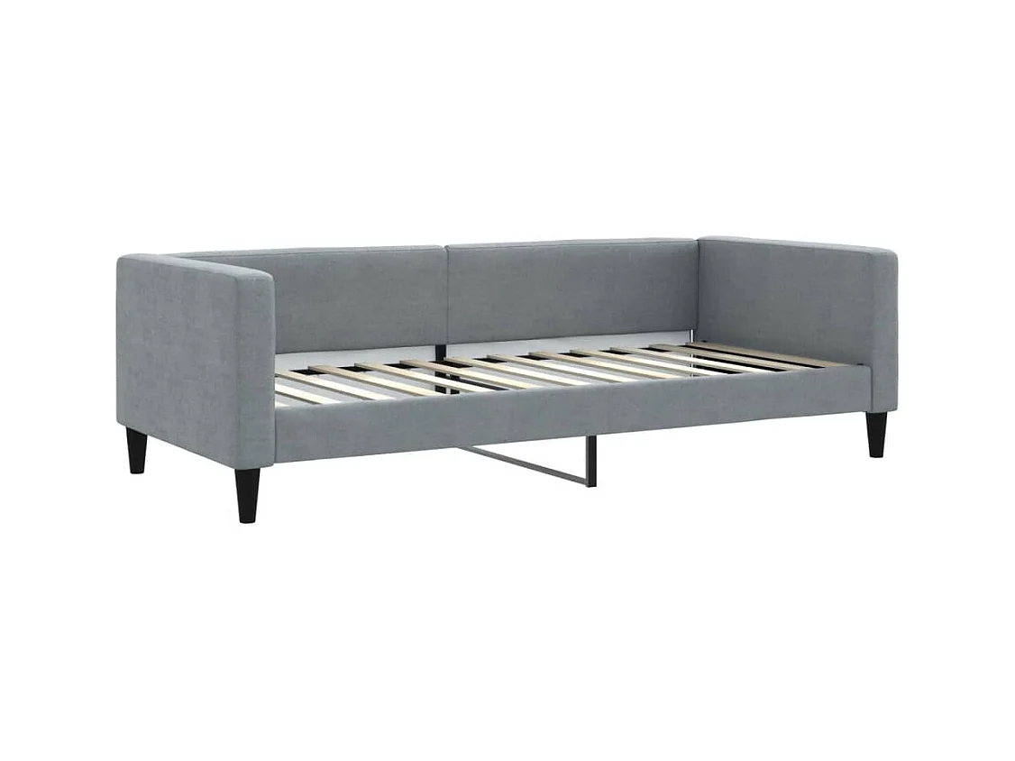Lit de repos gris clair 90x200 Tissu