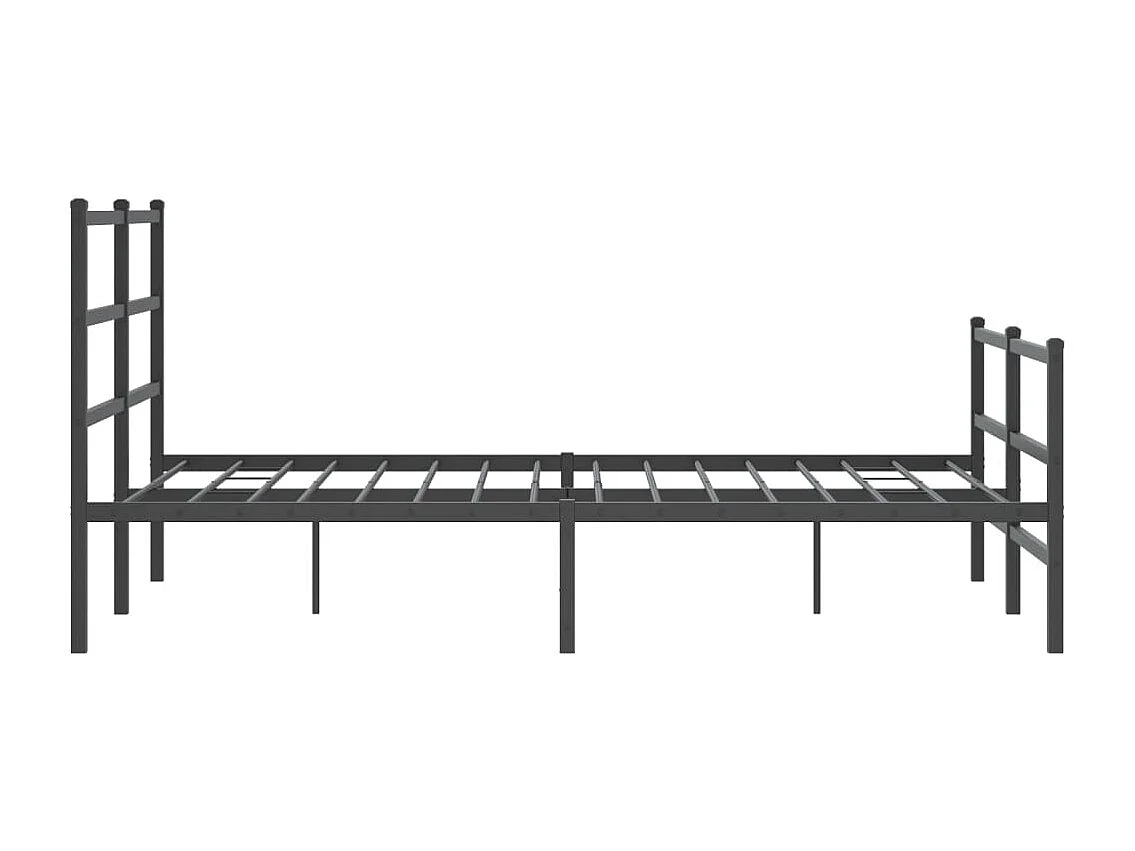 vidaXL Estructura de cama con cabecero y estribo metal negro 140x200cm