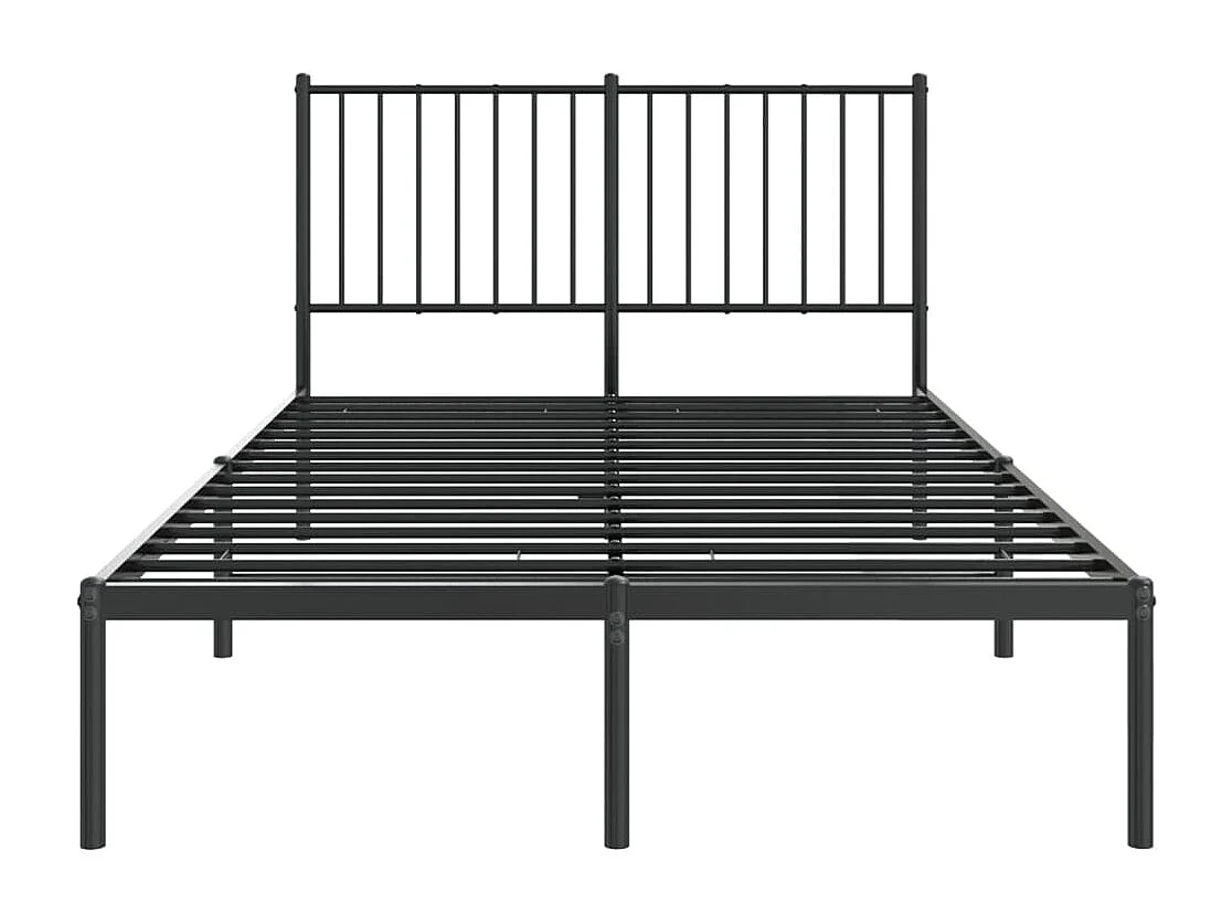 Cadre de lit métal avec tête de lit noir 120x200