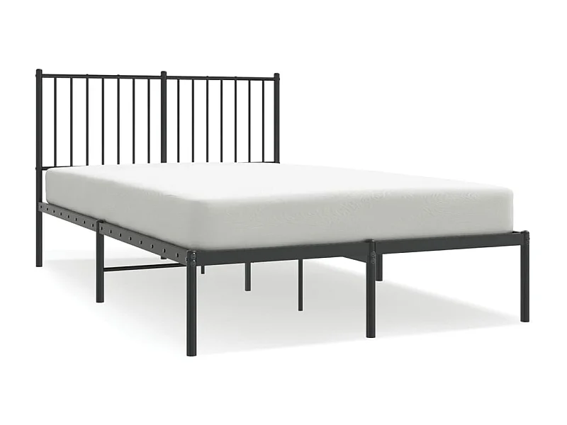Cadre de lit métal avec tête de lit noir 120x200