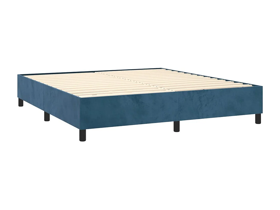 Sommier à lattes de lit matelas et LED Bleu foncé 180x200