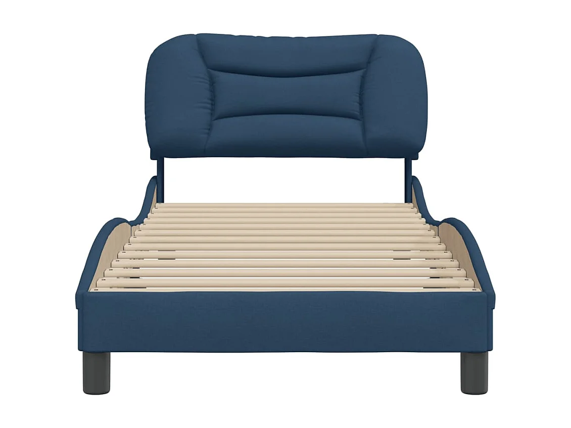 Cadre de lit avec tête de lit Bleu 80x200 Tissu