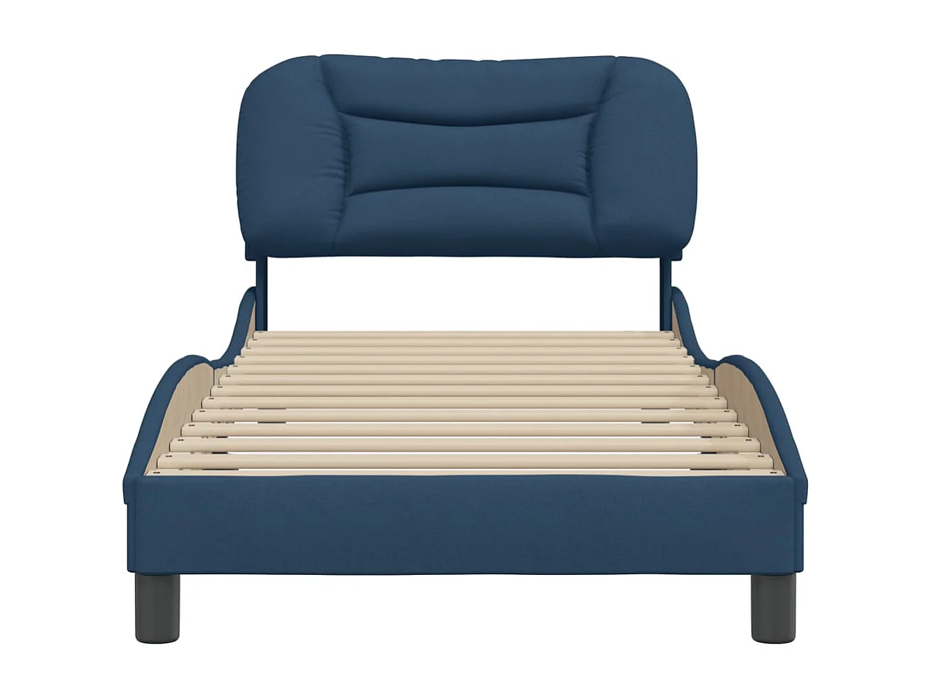 Cadre de lit avec tête de lit Bleu 80x200 Tissu