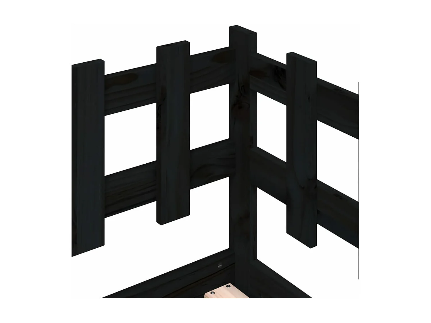 Lit de jour Noir 90x200 Bois de pin massif