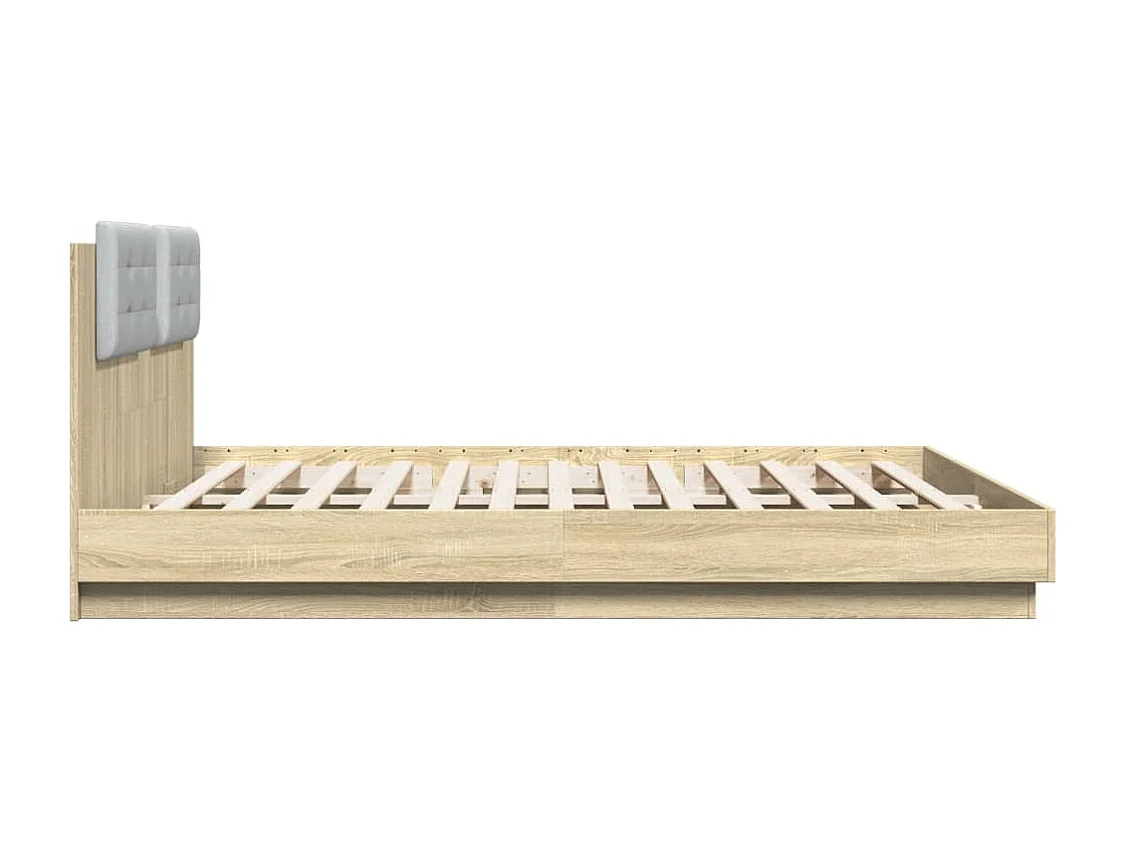 Cadre de lit avec tête de lit chêne sonoma 200x200