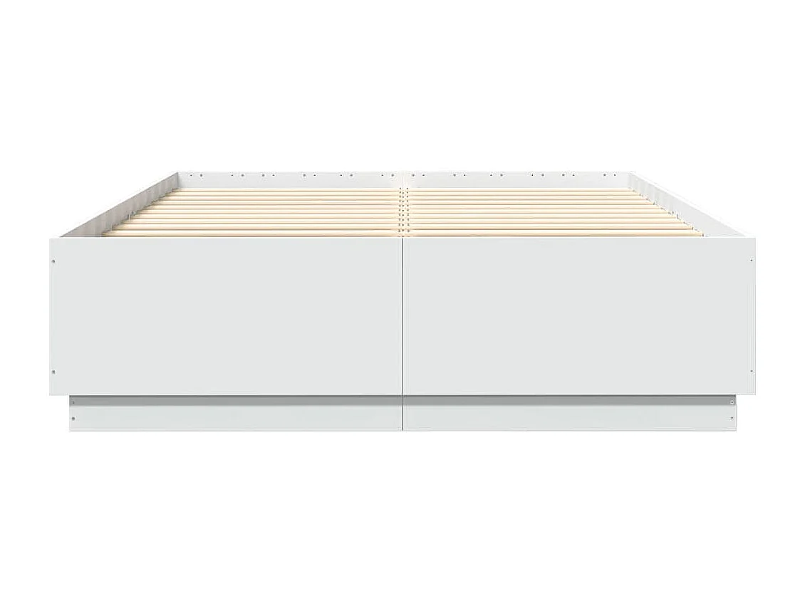 vidaXL Estructura de cama con LED madera ingeniería blanco 150x200 cm