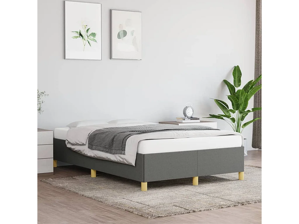 Cadre de lit gris foncé 120x190 tissu