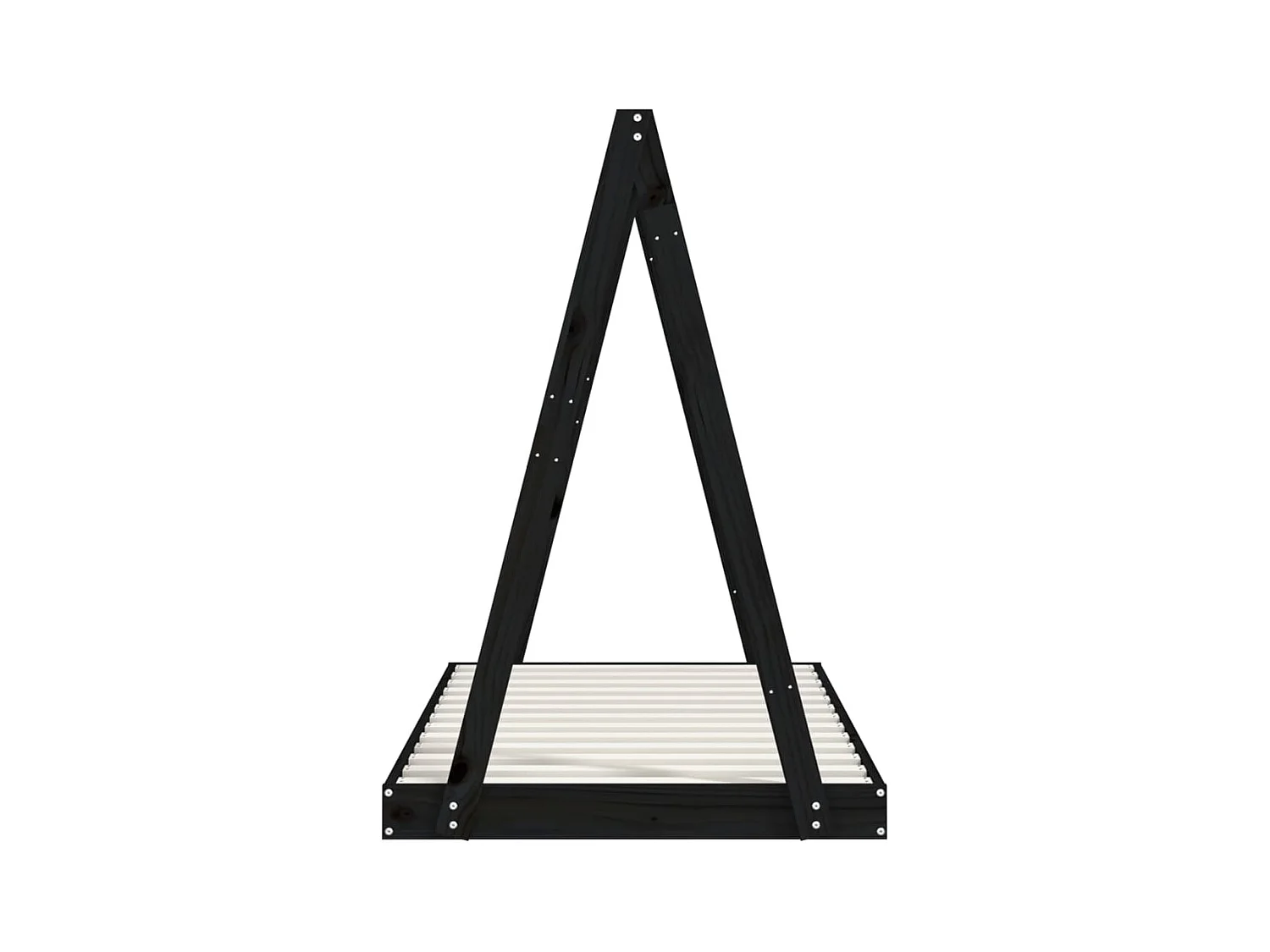 Cadre de lit pour enfant noir 80x160 bois de pin massif