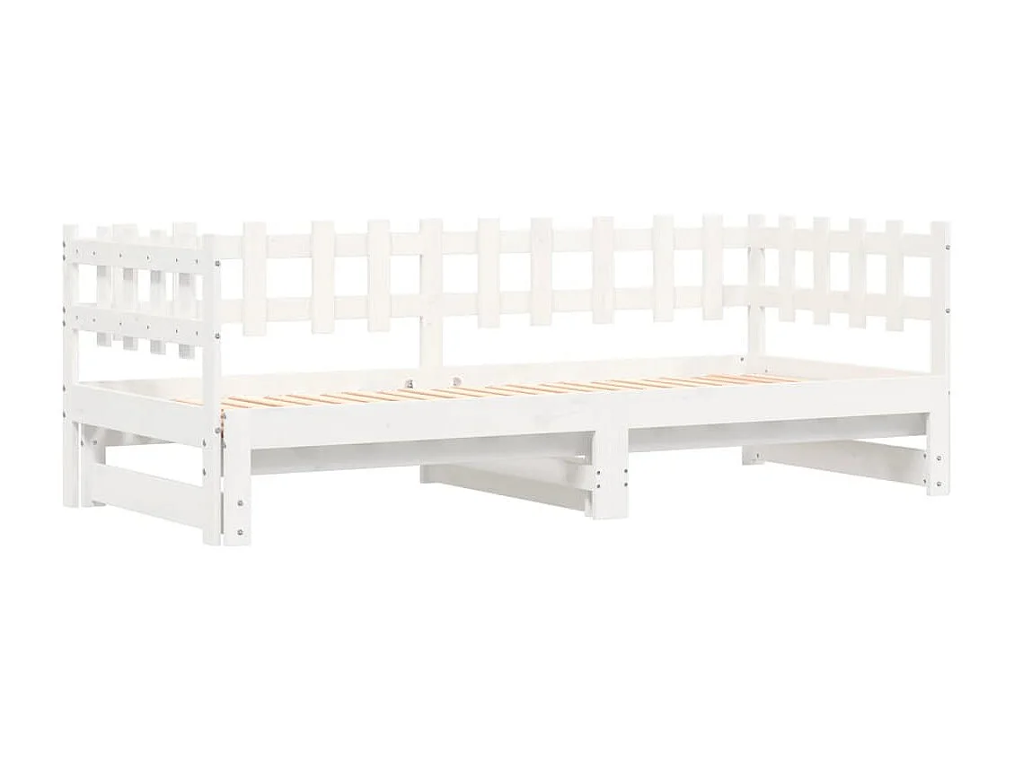 Lit coulissant Blanc 2x(80x200) cm Bois de pin massif