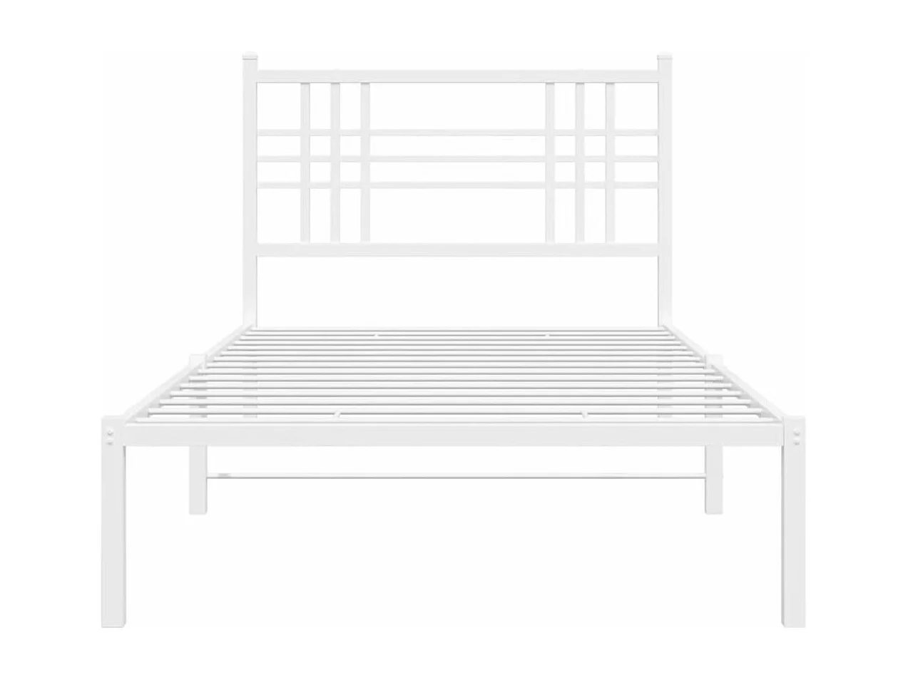 Cadre de lit métal avec tête de lit blanc 107x203