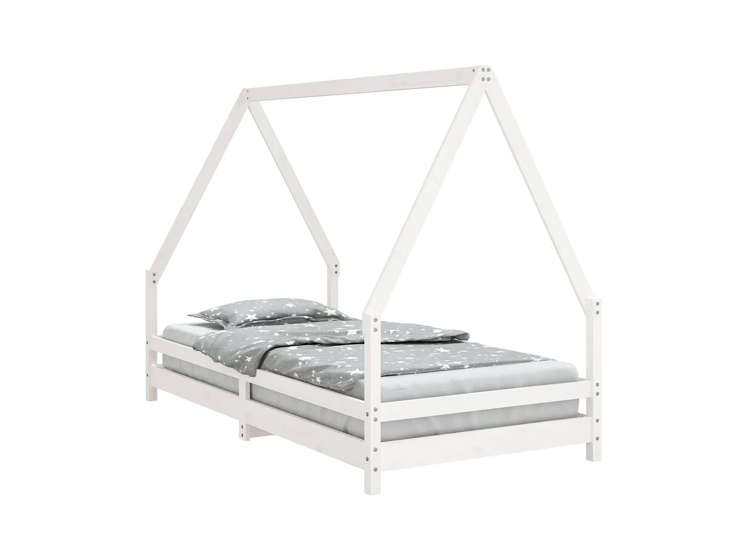 Cadre de lit pour enfants blanc 90x190 bois de pin massif