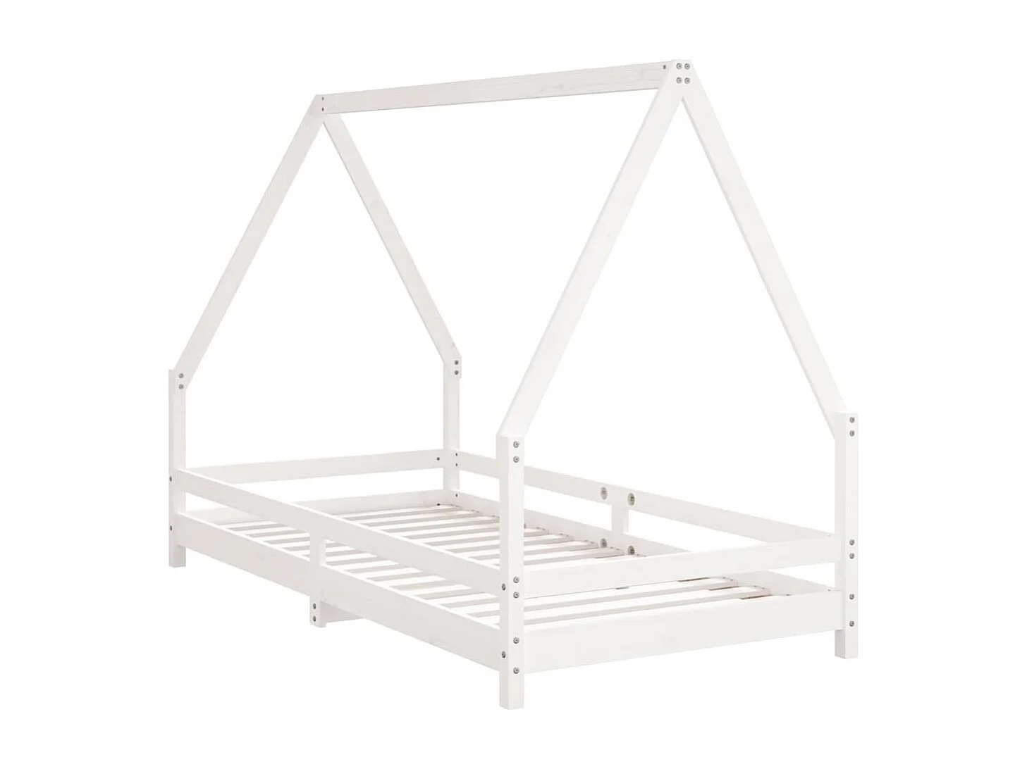 Cadre de lit pour enfants blanc 90x190 bois de pin massif